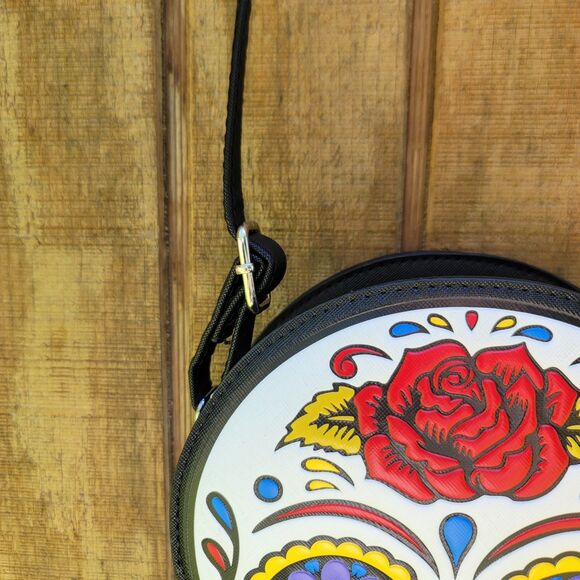 Day Of The Dead Sugar Skull Shaped Crossbody Purse NWOT - Picture 2 of 8